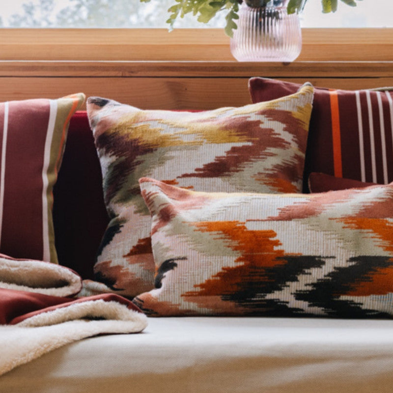 Coussin biface 40x40cm - sarron/ikat - Artiga