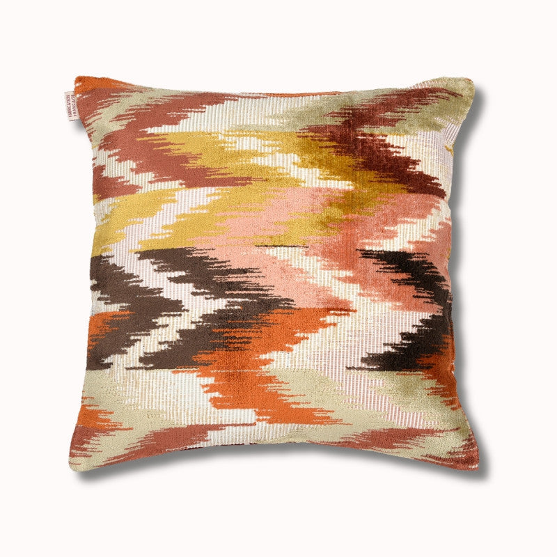 Coussin biface 40x40cm - sarron/ikat - Artiga
