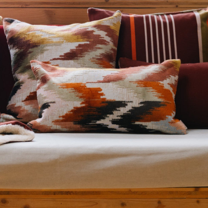 Coussin biface 45x25cm - sarron/ikat - Artiga