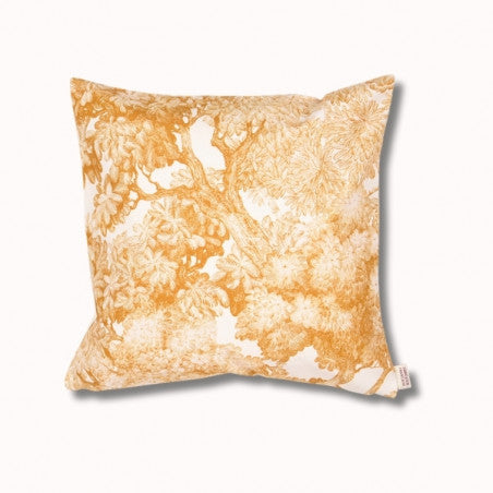 Coussin biface 40x40 cm adour curry/tree