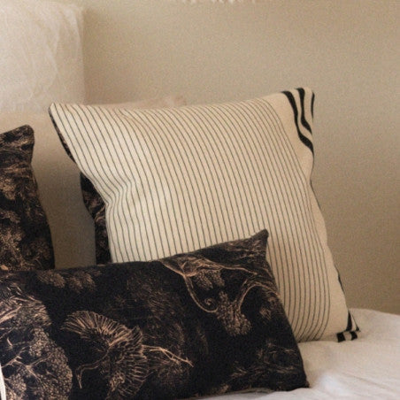 Coussin biface 40x40cm - sauvelade ecru/animalia