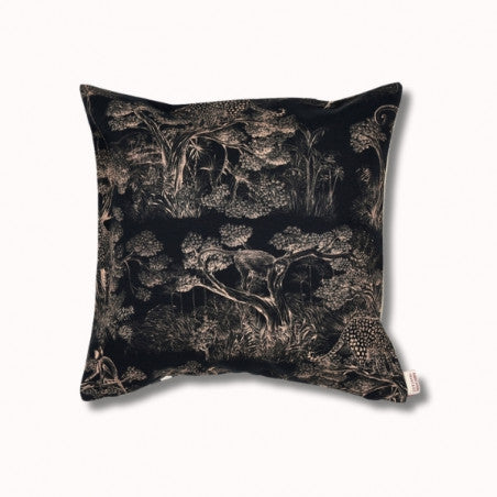 Coussin biface 40x40cm - sauvelade ecru/animalia