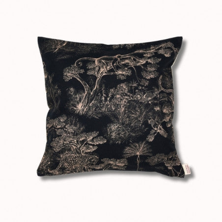 Coussin biface 40x40cm - sauvelade ecru/animalia