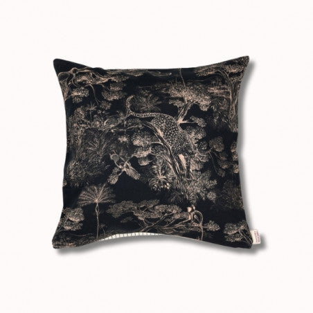 Coussin biface 40x40cm - sauvelade ecru/animalia
