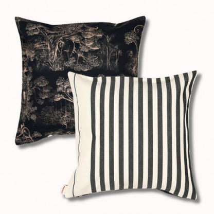 Coussin biface 40x40cm - sauvelade ecru/animalia