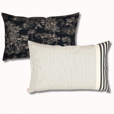 Coussin biface 70x45cm - sauvelade ecru/animalia