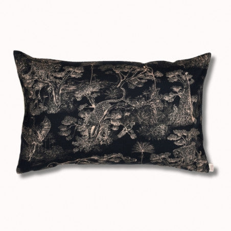 Coussin biface 70x45cm - sauvelade ecru/animalia