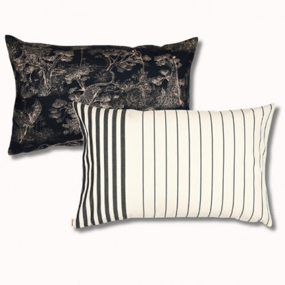 Coussin biface 70x45cm - sauvelade ecru/animalia