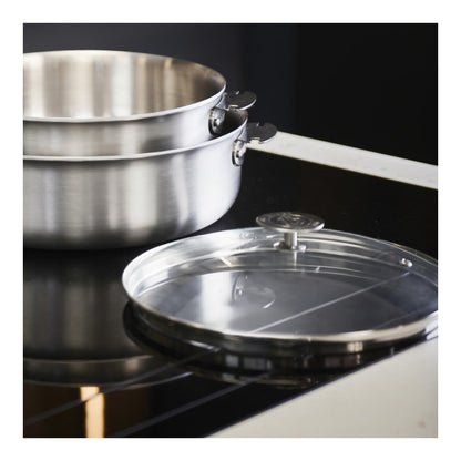 Couvercle en verre universel avec pontet inox - De Buyer