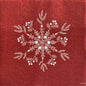 Serviette de table motif flocon de neige fond rouge