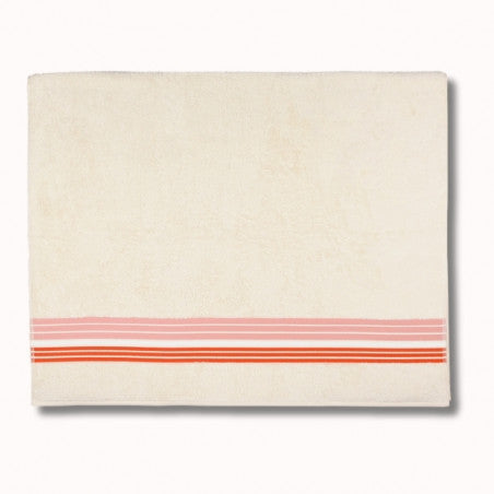 Drap de bain 150x100cm - raye ecru/oeillet