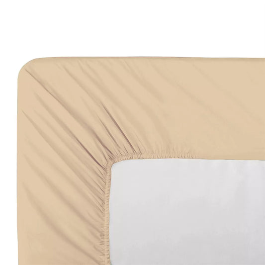 Drap-housse Giulia Stone en percale de coton - coloris uni
