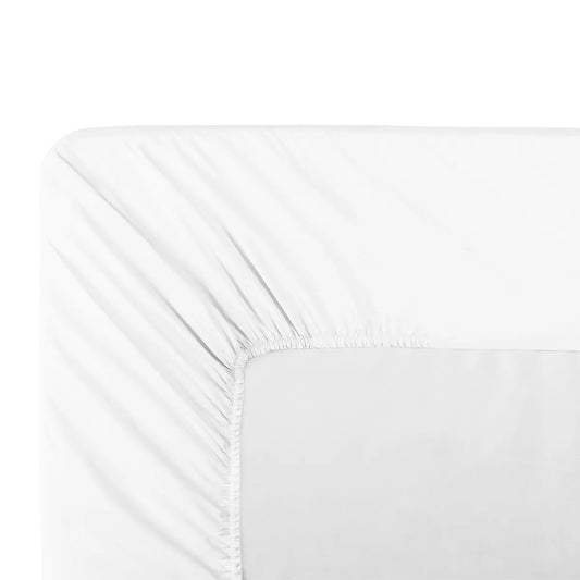 Drap-housse Giulia Blanc en percale de coton - coloris uni