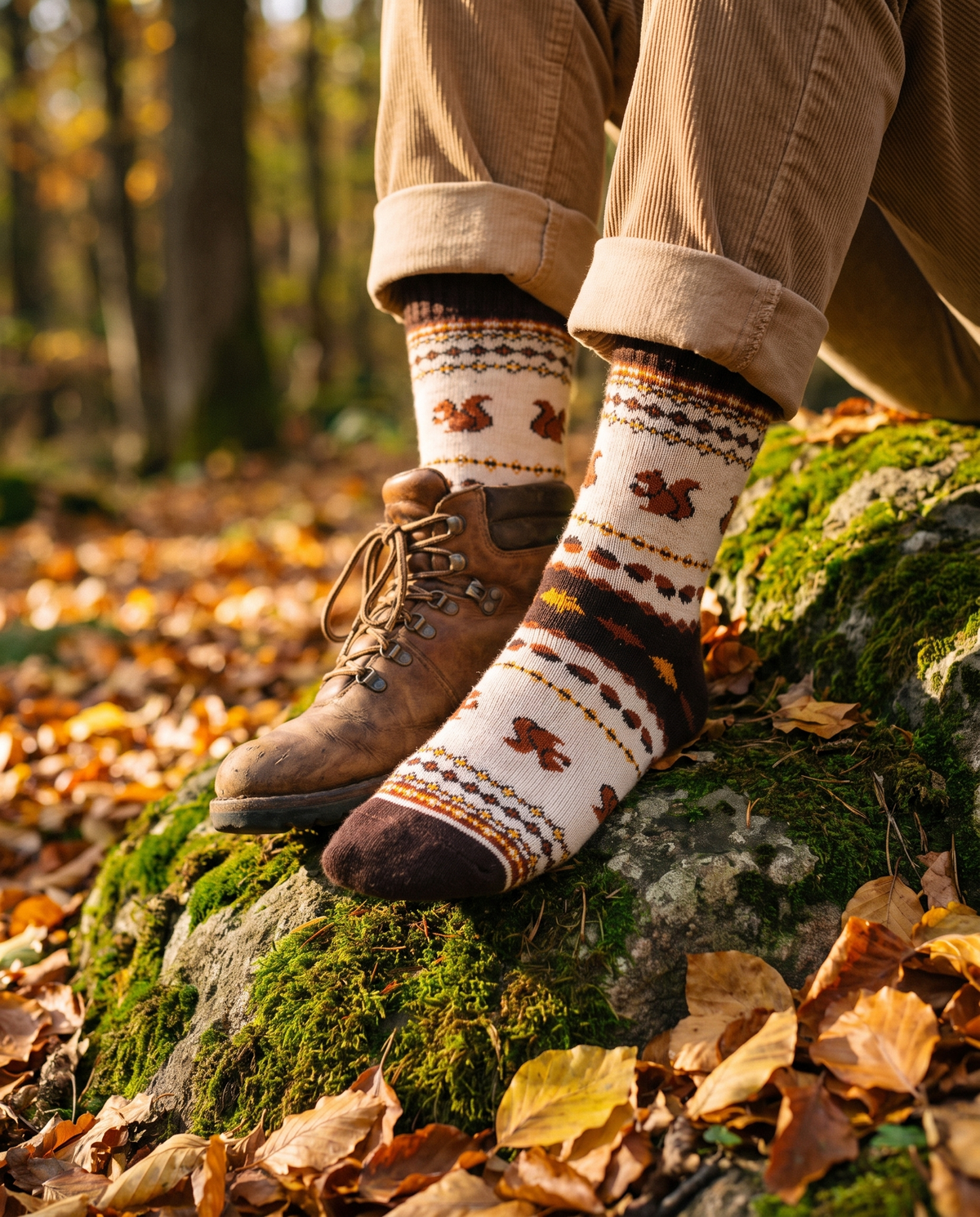 Chaussettes Ekorn Squirrel Nordic Socks - Polar Star, motif extérieur