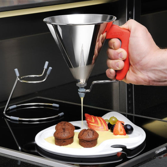 Entonnoir à piston avec pied 0,8L en inox - De Buyer