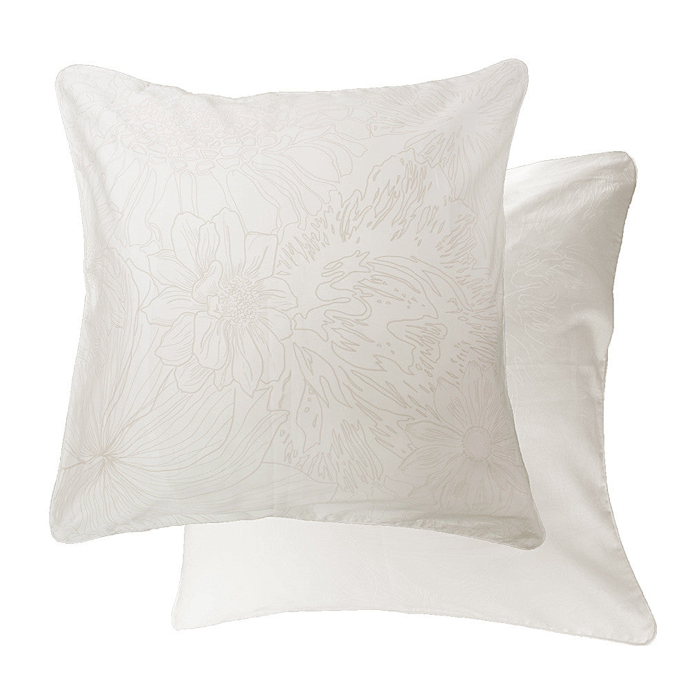 Taie d'oreiller Flower Power white - Garnier-Thiebaut