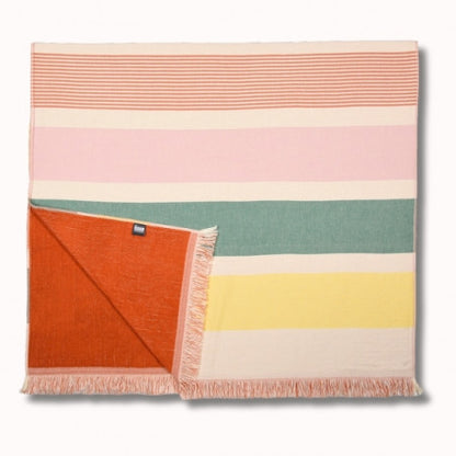 Fouta eponge/tissu 180x100cm garlin melon