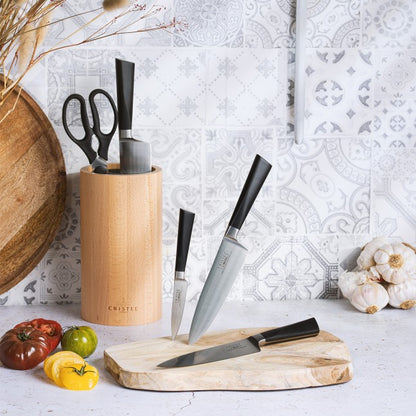 Bloc couteau en bois hetre rond - Cristel
