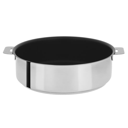 Sauteuse inox Mutine Cristel 24 cm avec couvercle et anses amovibles framboise