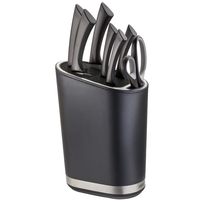 Bloc de couteaux SMARTLINE Gefu noir avec bordures en acier inoxydable