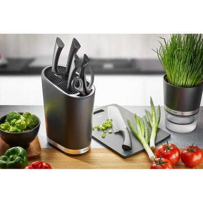 Bloc de couteaux SMARTLINE Gefu noir avec bordures en acier inoxydable