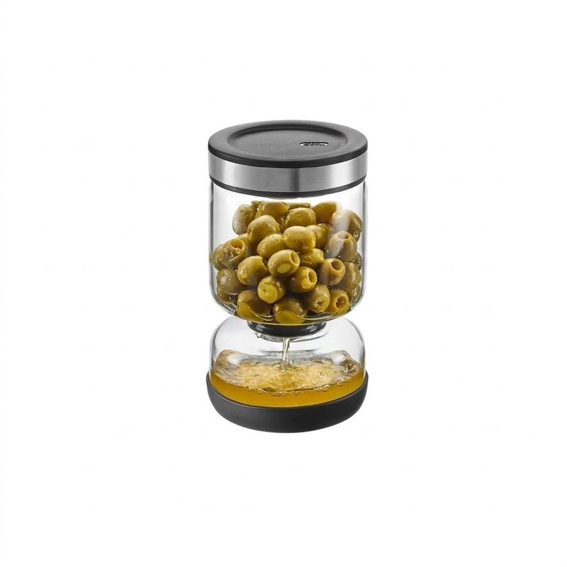 Bocal égouttoir LAVINA Gefu avec tamis amovible pour olives et cornichons