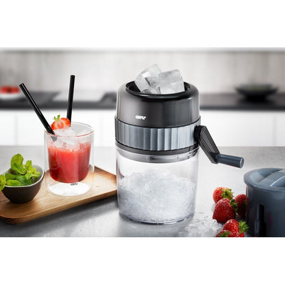 Broyeur à glace manuel Slush Gefu avec manivelle et récipient 75 cl