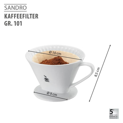 Filtre à café SANDRO Gefu en porcelaine blanche