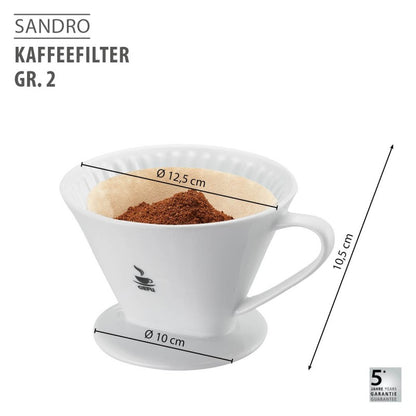 Filtre à café SANDRO Gefu en porcelaine blanche