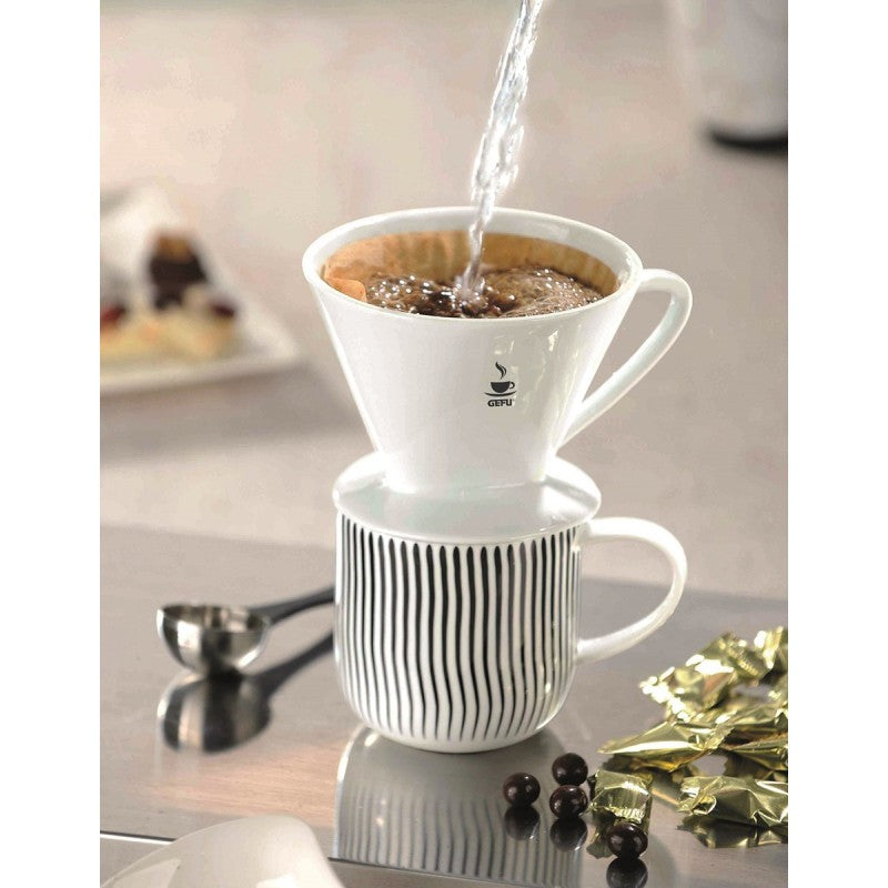 Filtre à café SANDRO Gefu en porcelaine blanche