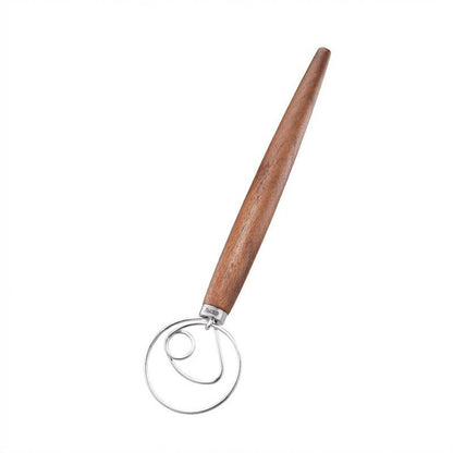 Fouet danois nedo Gefu avec boucles inox et manche en bois de noyer