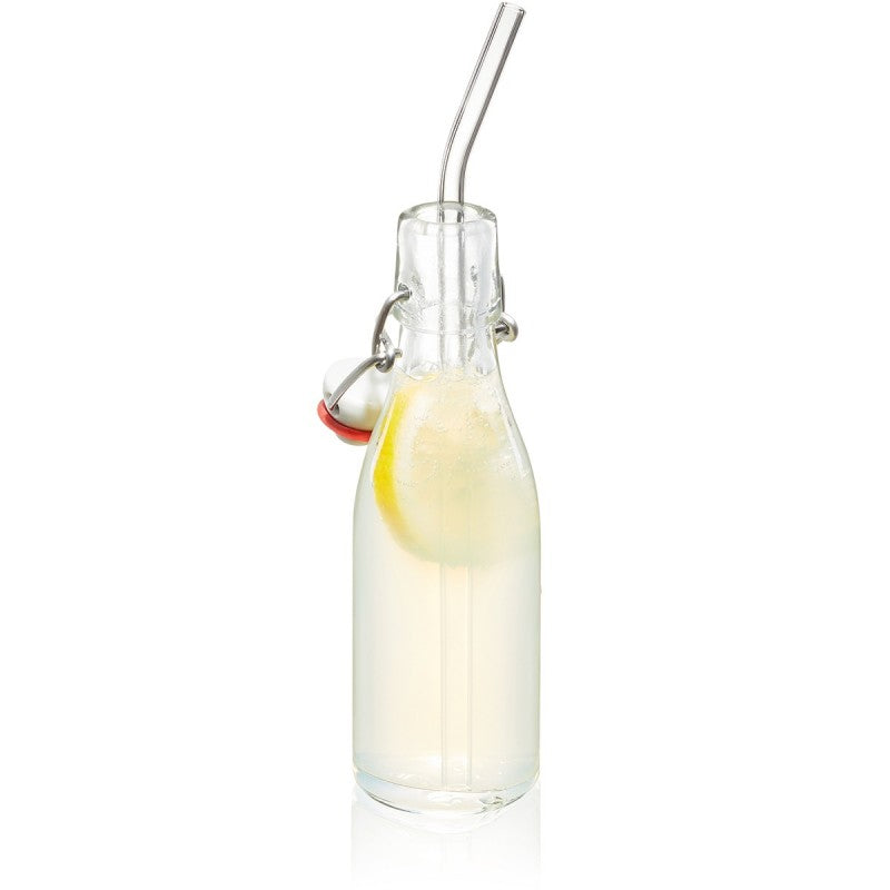 Lot de 4 pailles en verre transparent Gefu avec goupillon