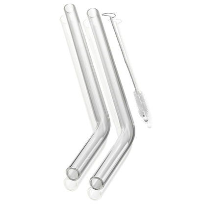 Lot de 4 pailles en verre transparent Gefu avec goupillon