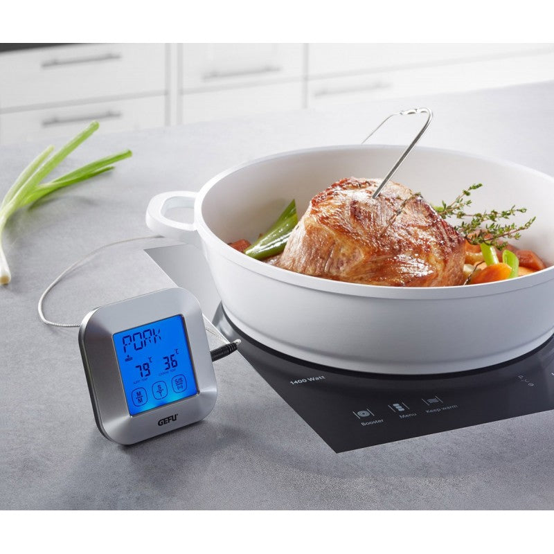 Thermomètre à rôtir numérique Gefu à écran tactile avec sonde et aimant