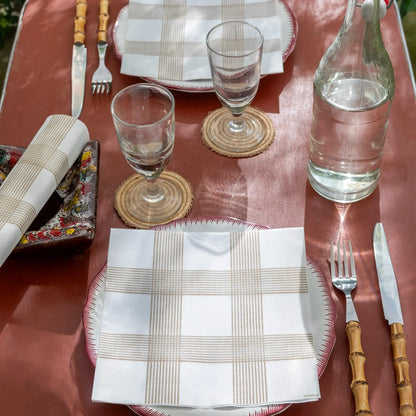 Serviette compostable teinte ficelle naturelle sobre