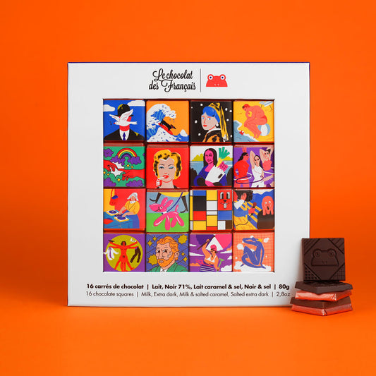 Coffret Art 16 carrés de chocolat - Le chocolat des français