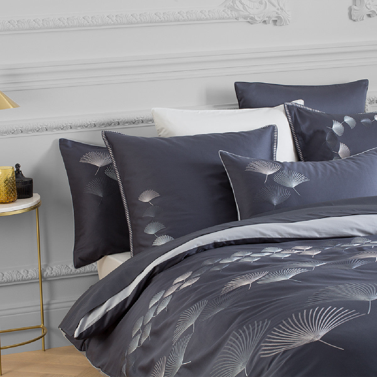Taie d'oreiller Pistil bleu nuit - Garnier-Thiebaut