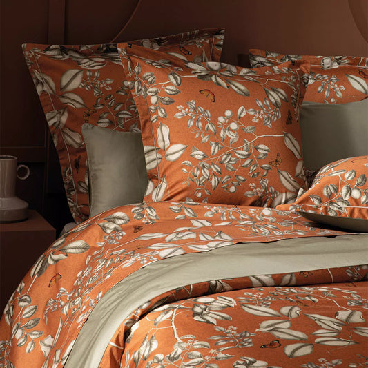 Housse de Couette Fleurs d'oranger rouille - Garnier-Thiebaut