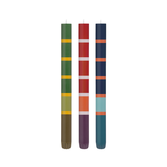 Bougies sur tige Toronto aux couleurs contrastées