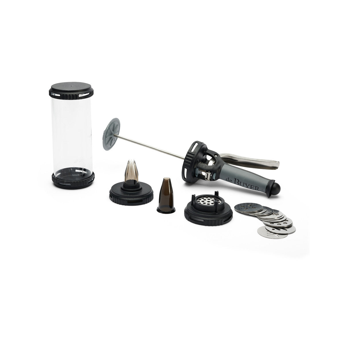 Coffret Le Tube avec kit sablé De Buyer - distributeur à piston et disques inox