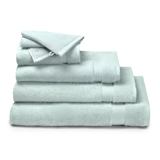 Linge de bain pur coton uni bleu Elea Glacier - Garnier-Thiebaut