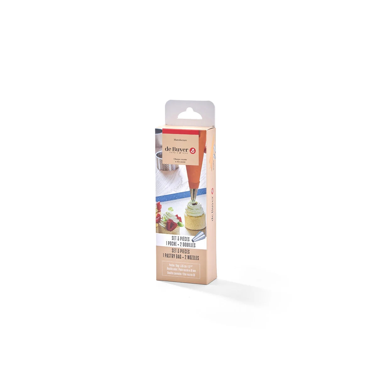 Lot poche pâtissière en polyuréthane 35cm + 2 douilles inox - De Buyer