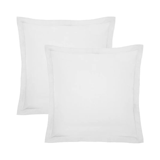 Lot de 2 taies d'oreiller Giulia Blanc en percale de coton - coloris uni