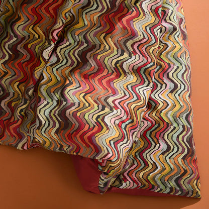Parure de lit Wavy Pop imprimée, verso uni beige clair