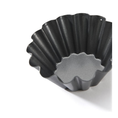 Moule à briochette acier antiadhésif Ø10x4,5cm De Buyer - Acier revêtu PTFE, sans PFOA