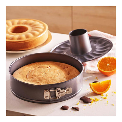 Moule à manqué / savarin acier antiadhésif Ø26cm démontable 2 fonds - De Buyer