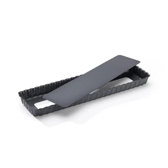 Moule à tarte rectangulaire De Buyer - acier antiadhésif à fond amovible