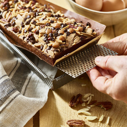 Moule à tarte rectangle en inox perforé avec fond amovible - De Buyer