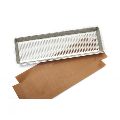 Moule à tarte rectangle en inox perforé avec fond amovible - De Buyer