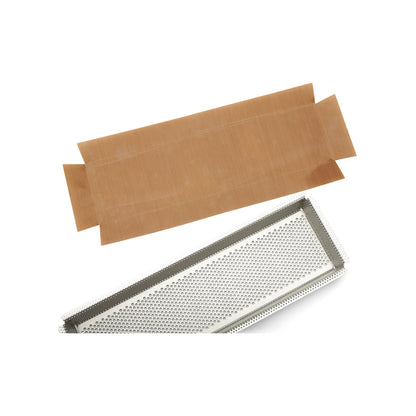 Moule à tarte rectangle en inox perforé avec fond amovible - De Buyer